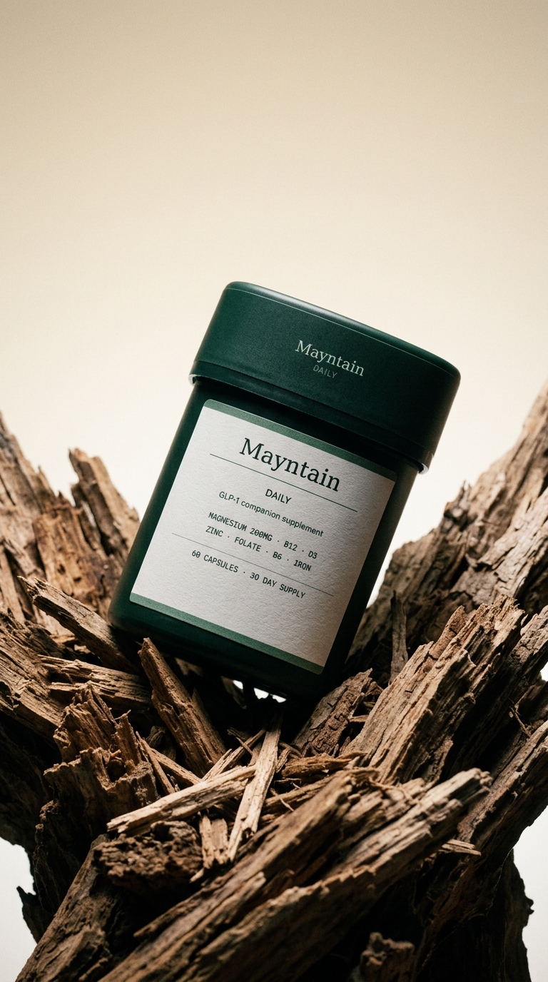 AI product shot of Mayntain Daily — GLP-1 Support Capsules | 60 Capsules