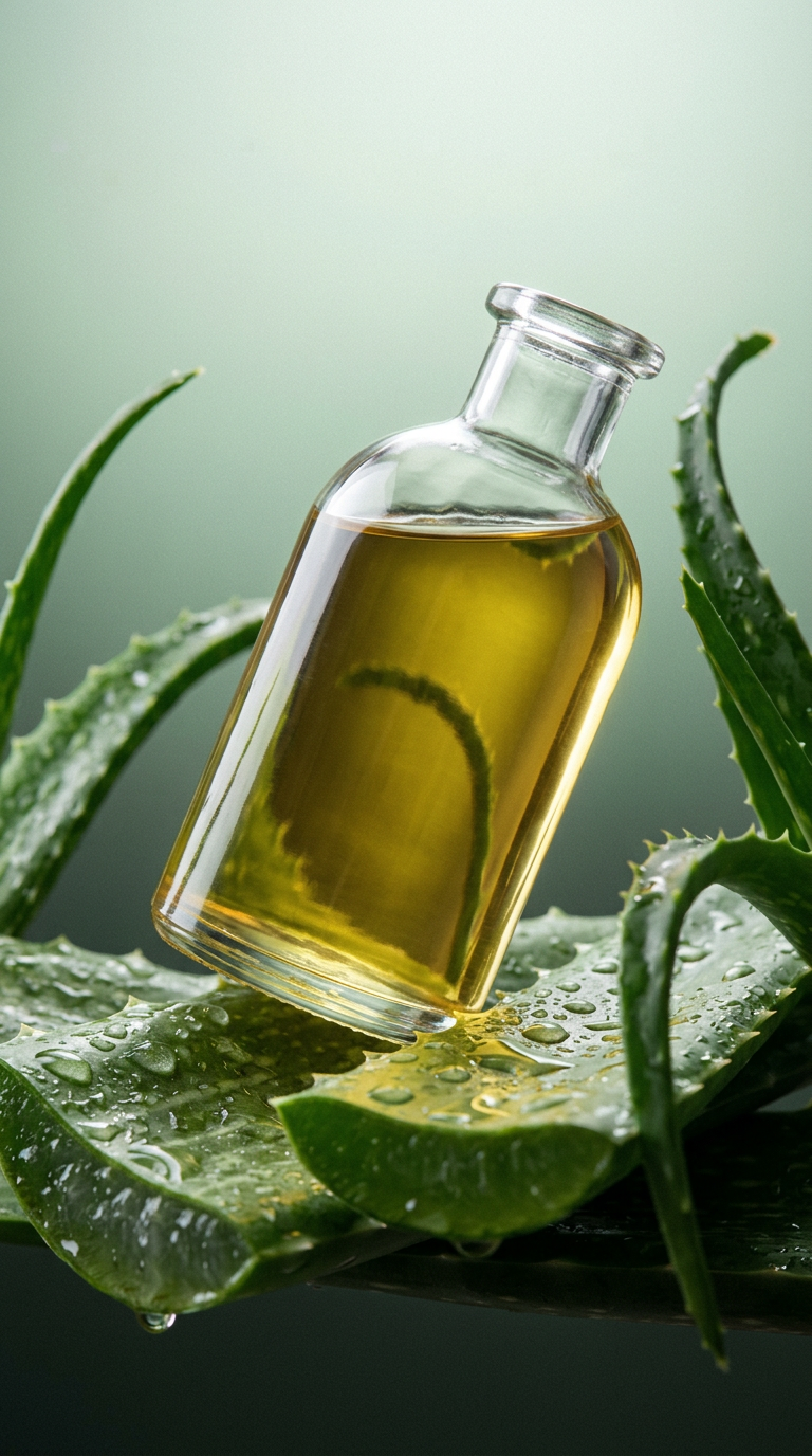 AI product shot of Golden Lavender Elixir Body Oil