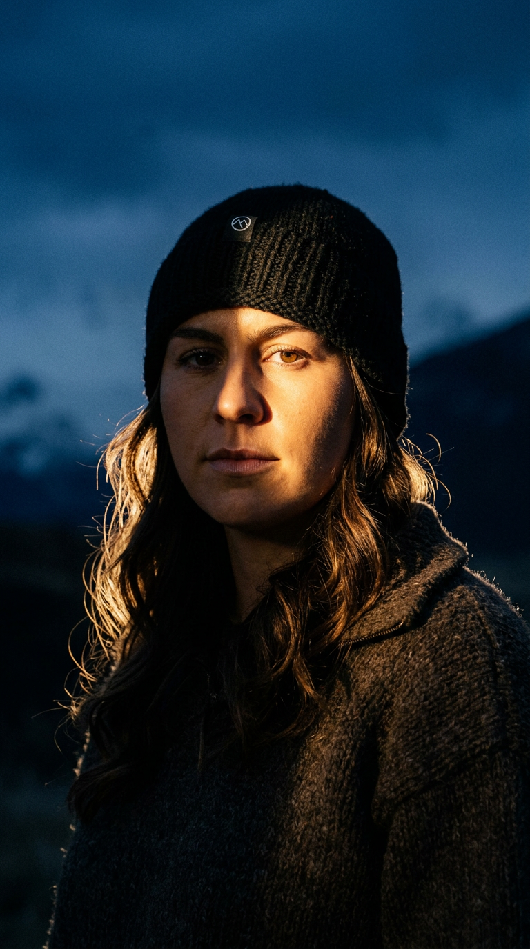 AI product shot of Merino Wool Fisherman Beanie - Black