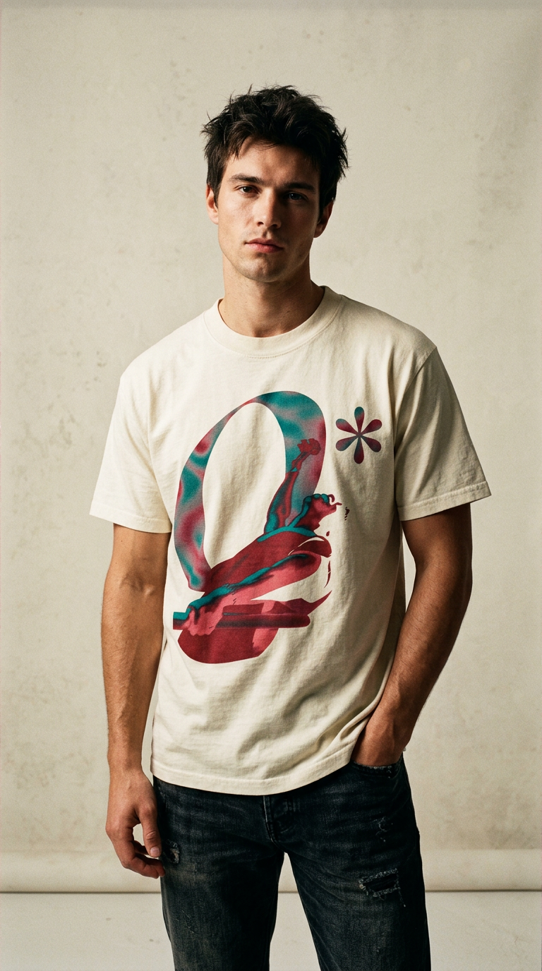 AI product shot of O* style Olly Sholotan Tee - Light