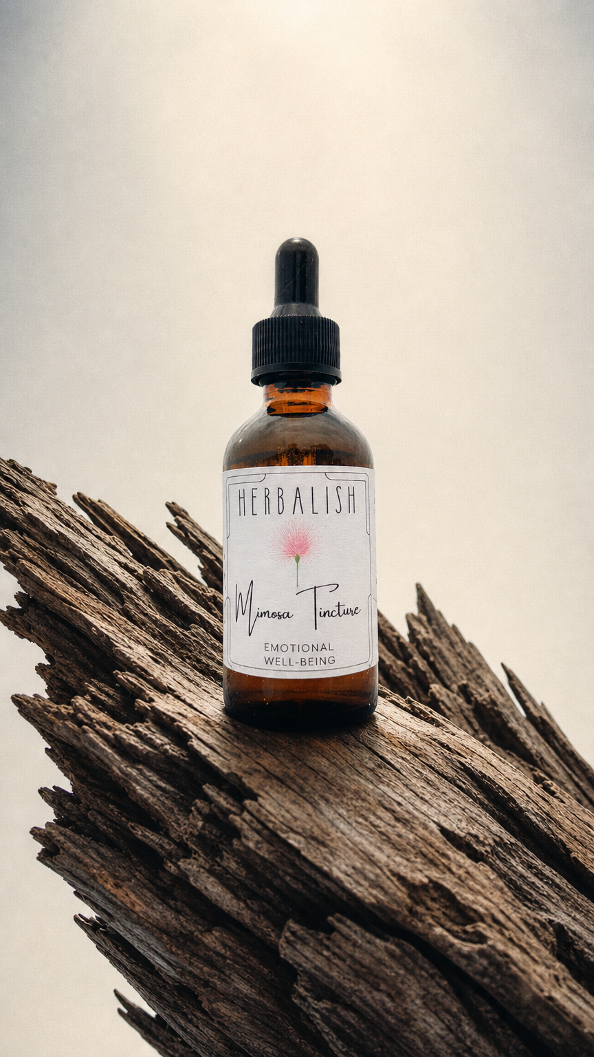 AI product shot of Mimosa Tincture (Emotional well-being)