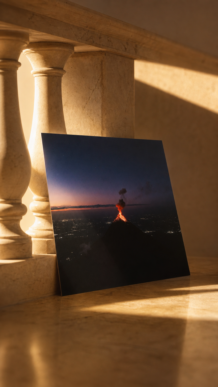 AI product shot of Volcano at Nightfall