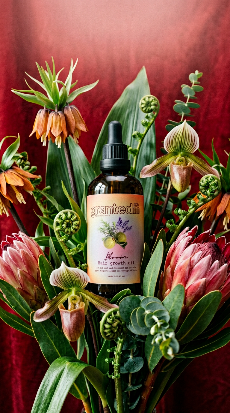 AI product shot of Bloom - hair growth oil (100ml)