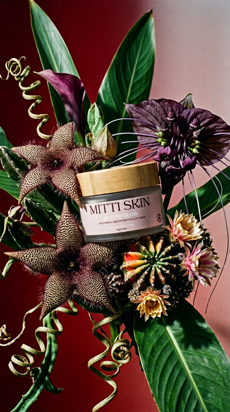 AI product shot of Mitti Skin Better Glow Clay Mask