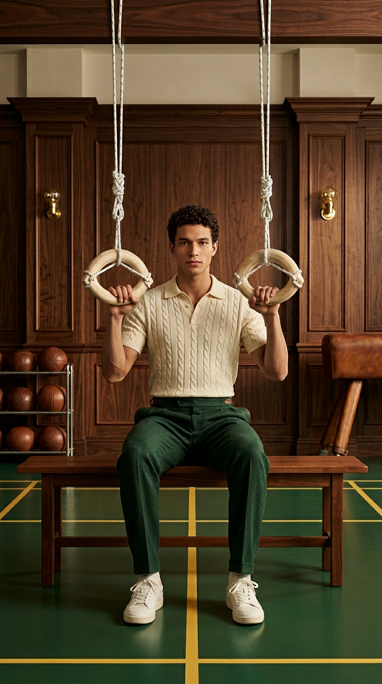 AI product shot of Ultra-Light Gym Rings | Minimalist Fitness Rings