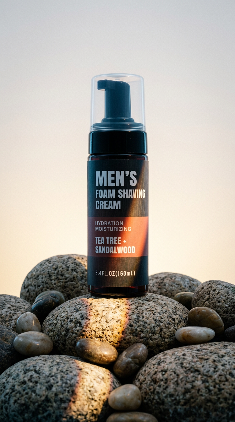 AI product shot of BL25021-FM 160ml Men's Foam Shaving Cream Face Products for Men