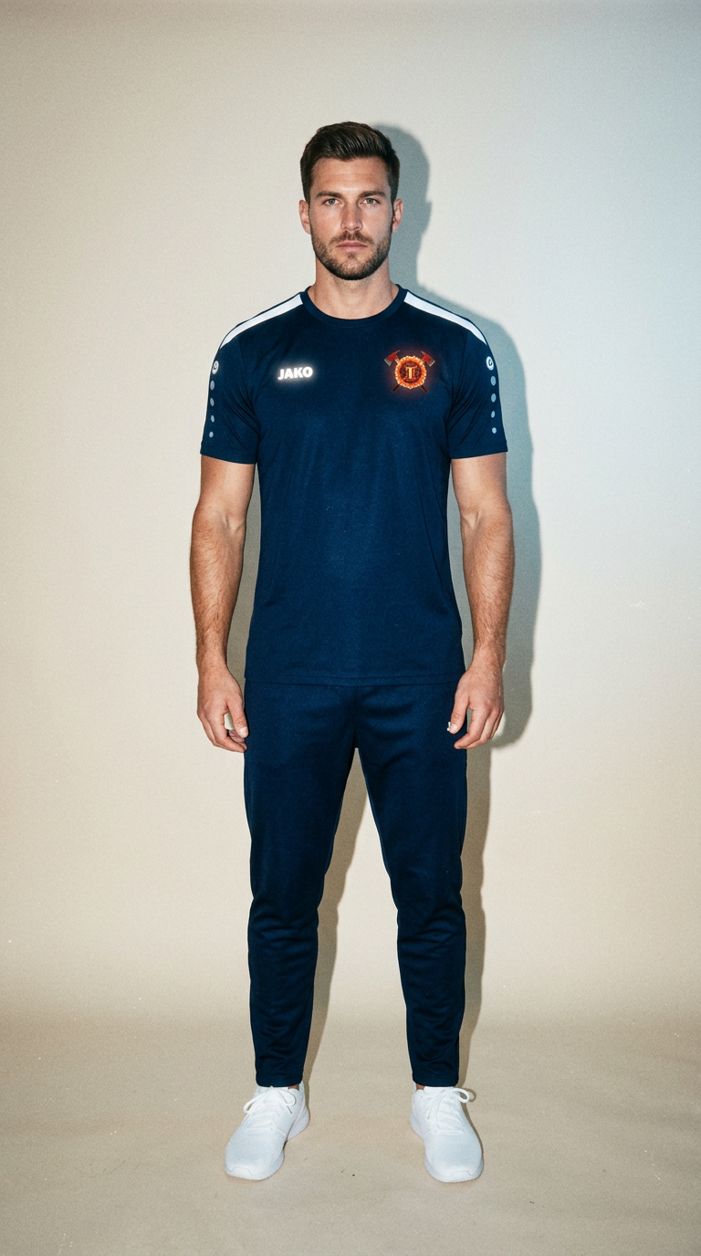 AI product shot of T-shirt JAKO Power bleu F900