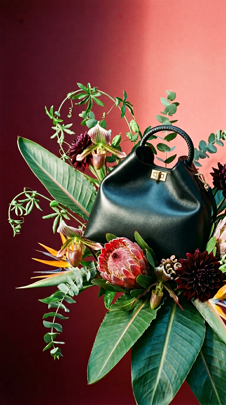 AI product shot of Raisin Leather Black