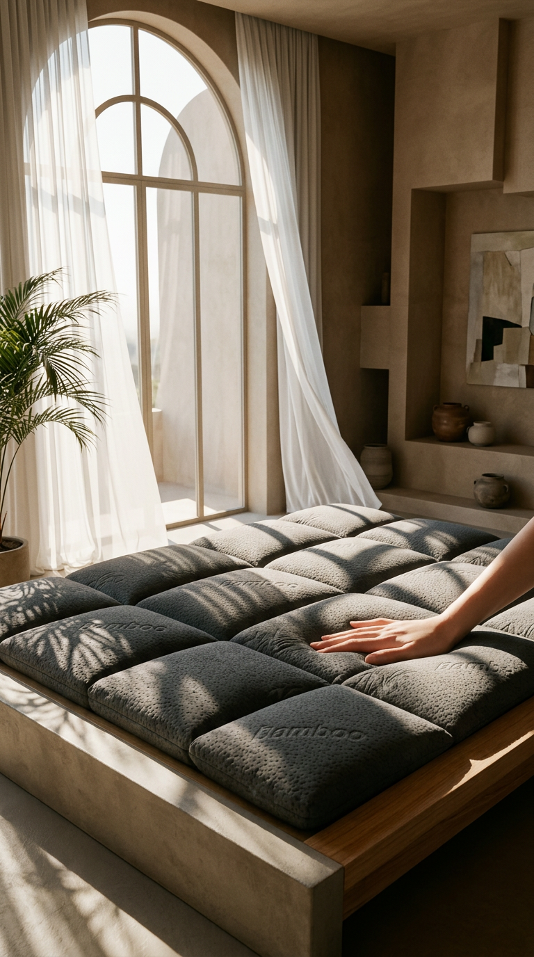 AI product shot of ResortLuxe 1000GSM Mattress Topper