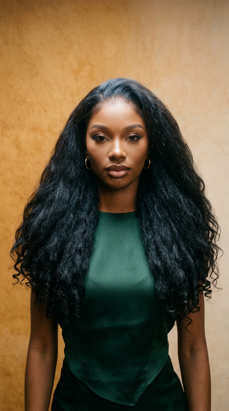 AI product shot of CurlyMe Bleached Knots 9x6 Kinky Straight Burmese Curly Wear Go Glueless Wig Pre-Cut HD Lace With Spiral Curly Ends