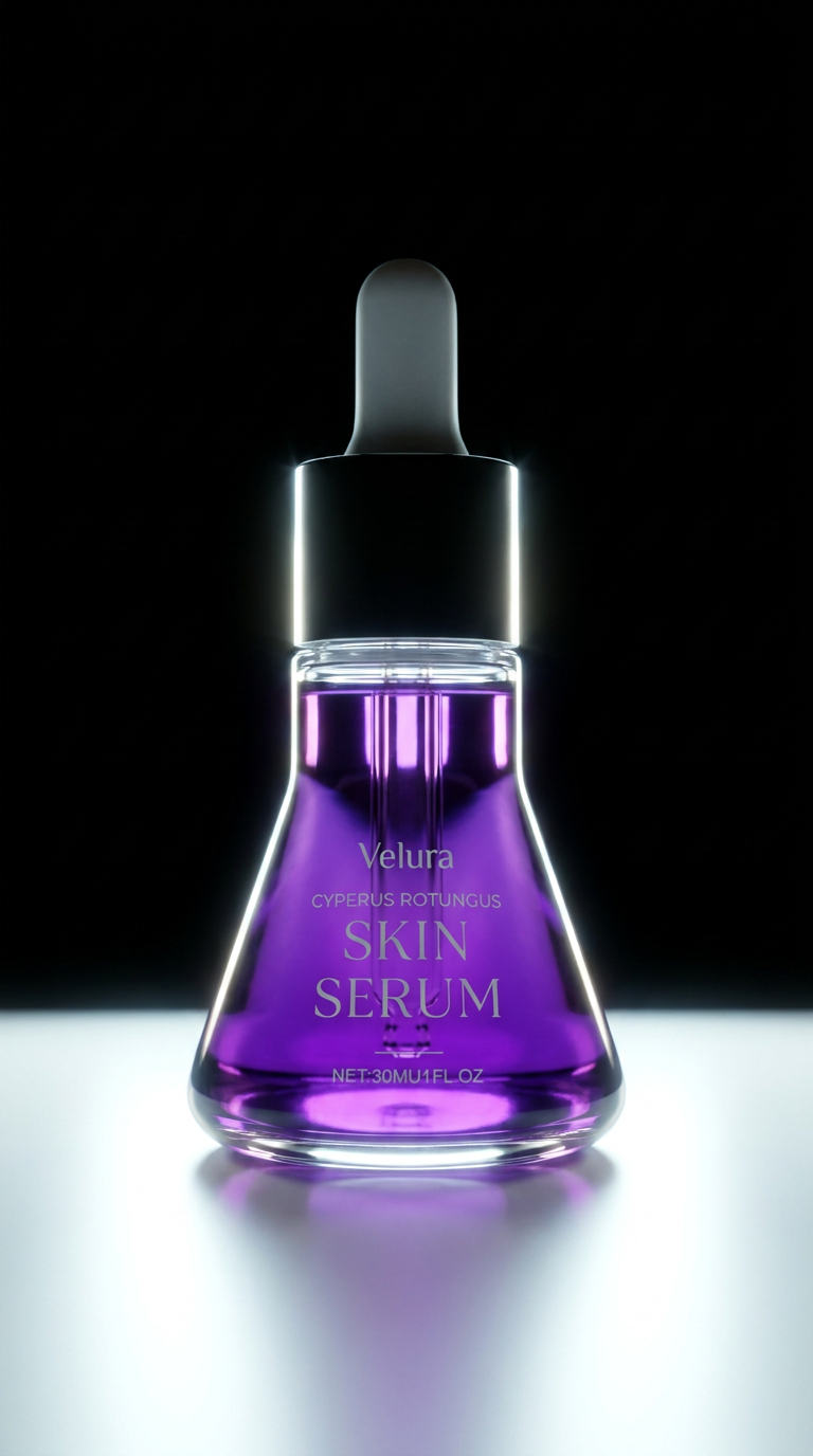 AI product shot of Velura Skin Ritual — Cyperus Rotundus Botanical Oil