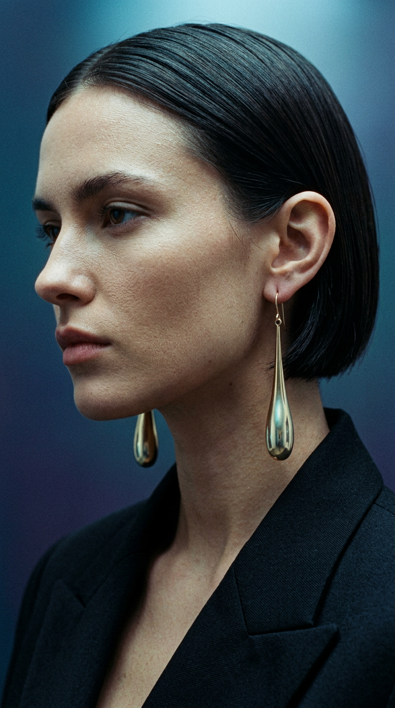 AI product shot of 14K Drop Earrings