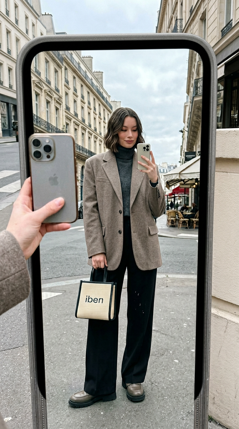 AI product shot of IBEN STRAW BAG MINI - Sunlit Straw