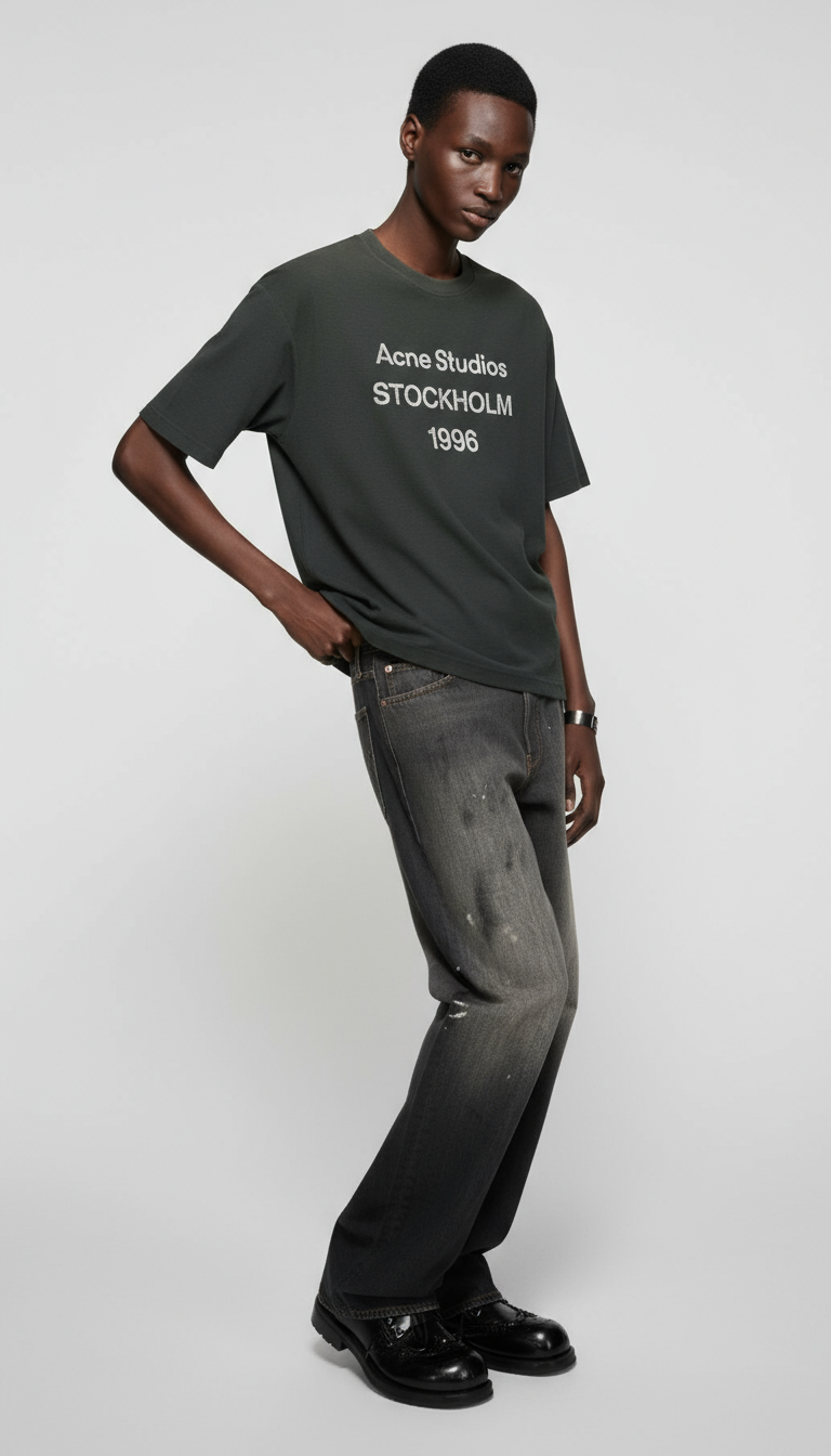 AI product shot of T-shirt avec logo - Coupe décontractée