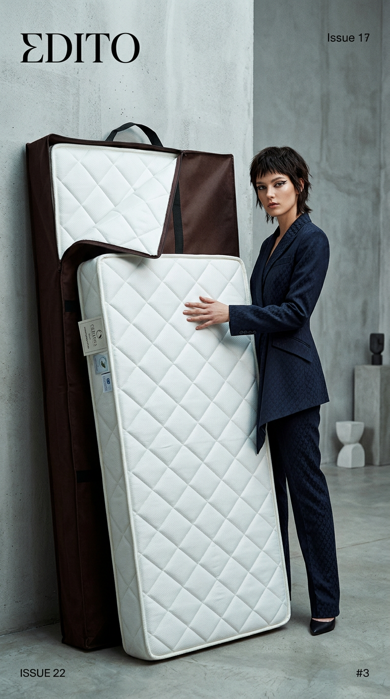 AI product shot of Getha Baby Mattress 100% Natural Latex with French Wool Padding
