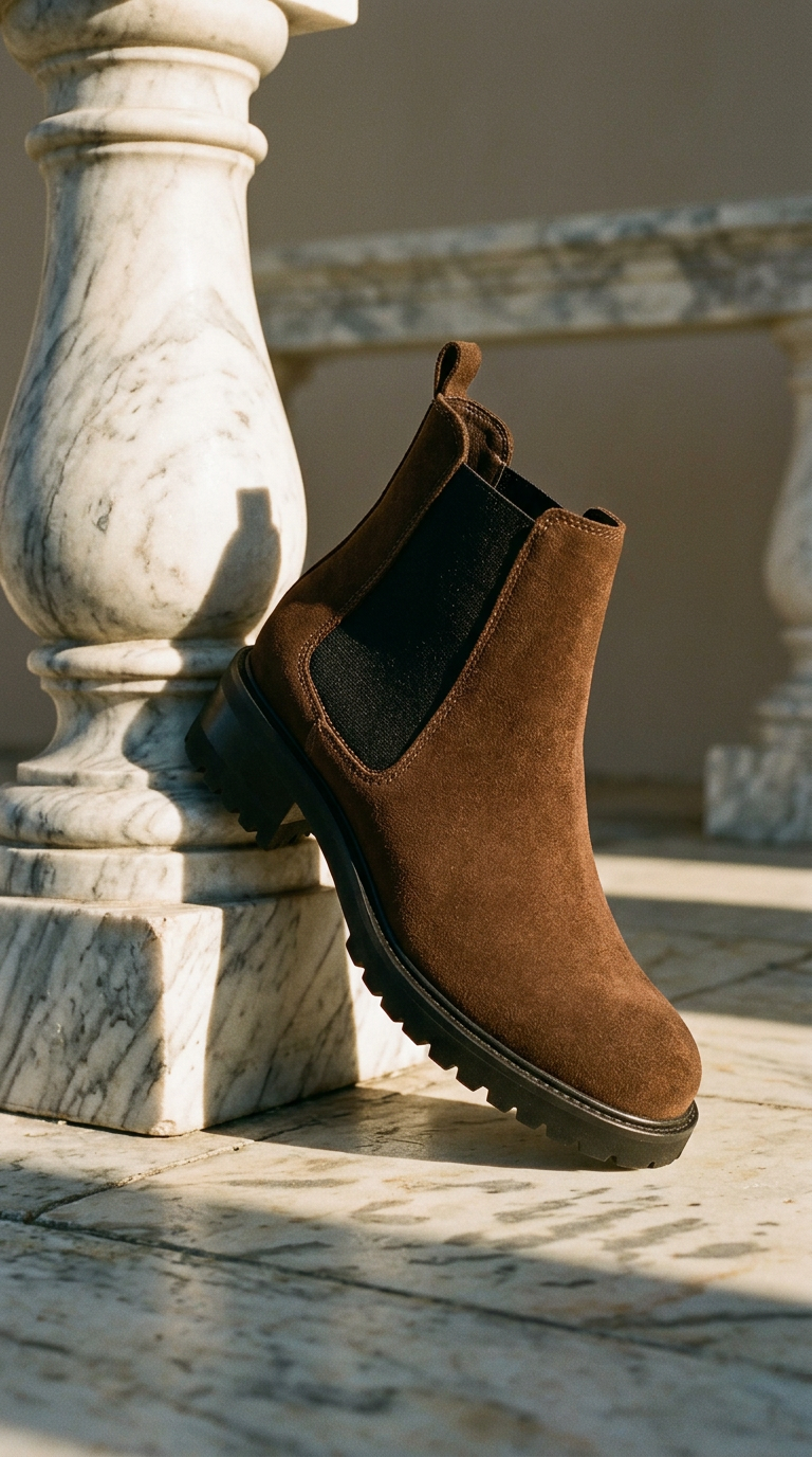 AI product shot of CYE SUEDE BOOTIE