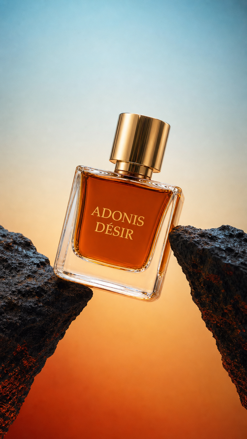 AI product shot of Adonis Désir - Eau de Parfum