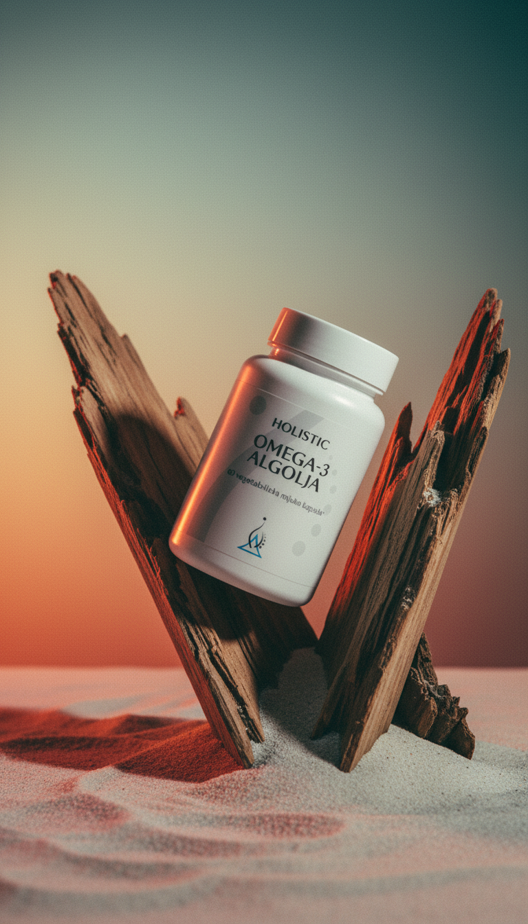 AI product shot of Omega-3 algolja, 60 kapslar