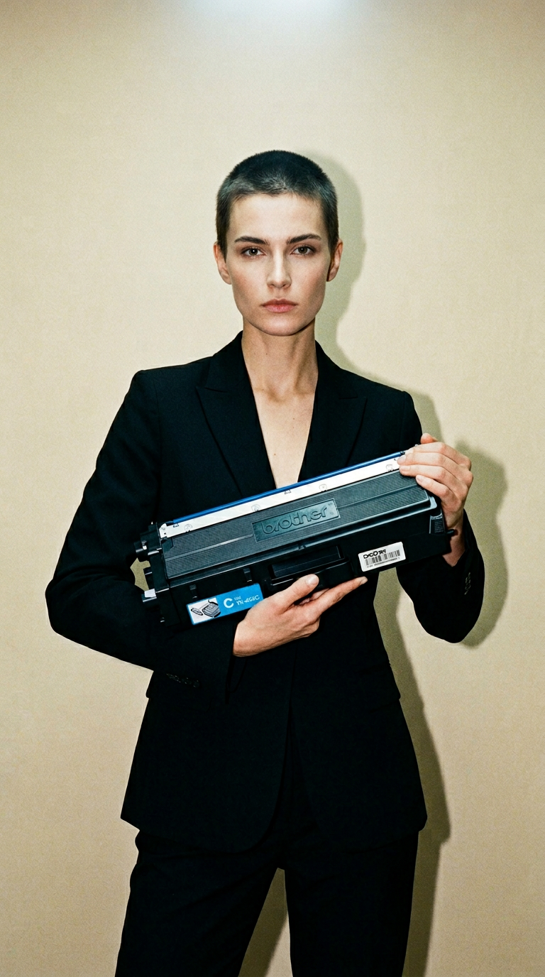 AI product shot of Brother TN433C High Yield Cyan Toner Cartridge