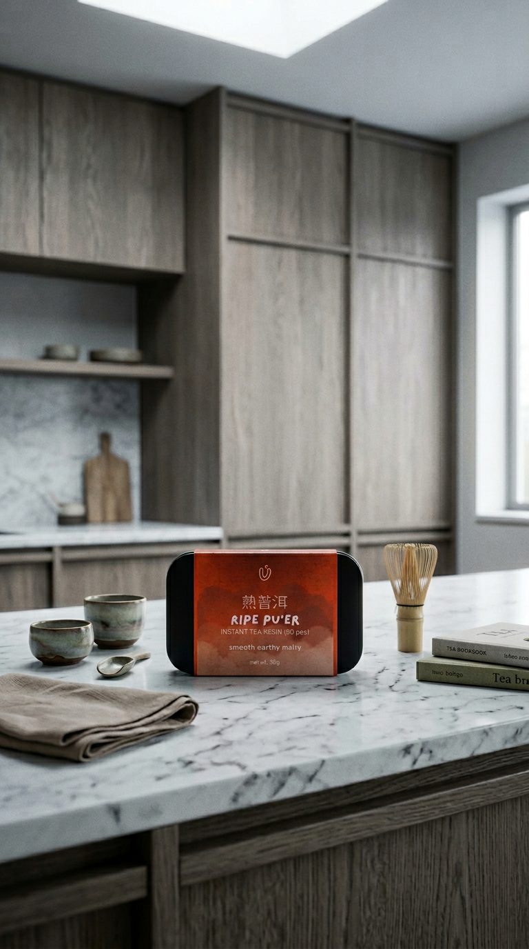 AI product shot of Ripe Pu'er Tea Resin