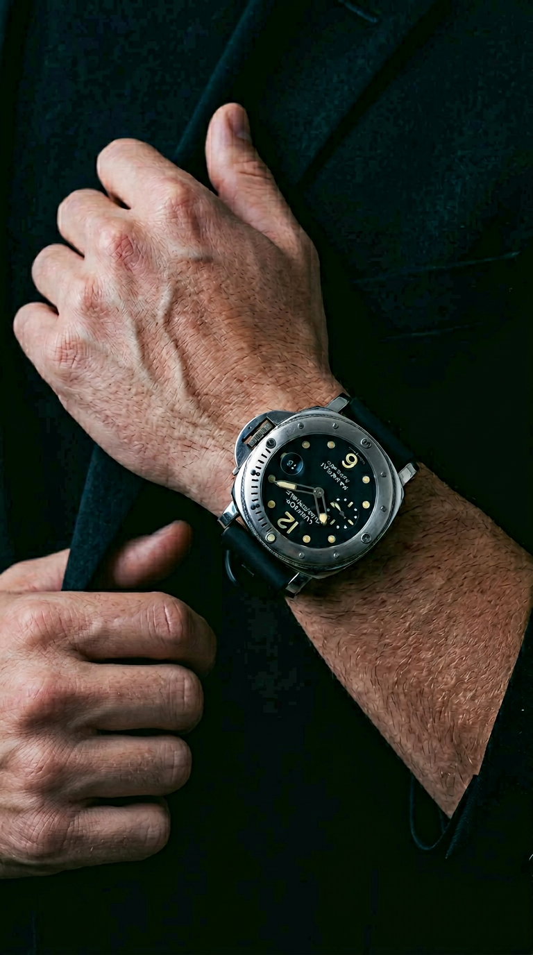 AI product shot of Panerai Luminor Submersible