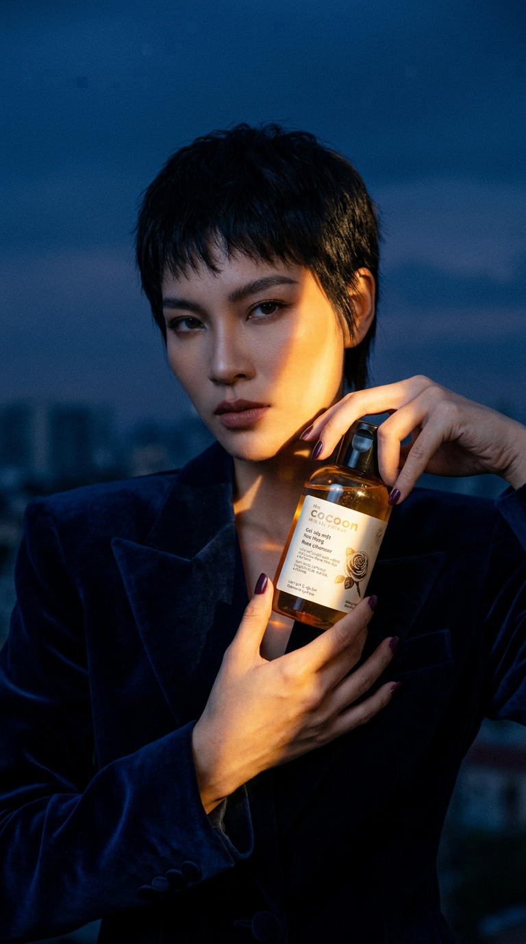 AI product shot of Cocoon Cao Bang Rose Cleanser
