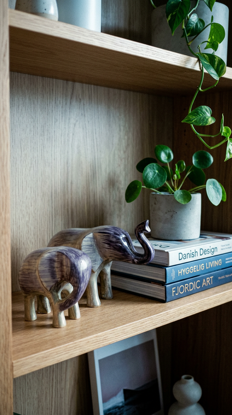 AI product shot of Brushed Silver Elephant Trunk Up Medium 9 cm