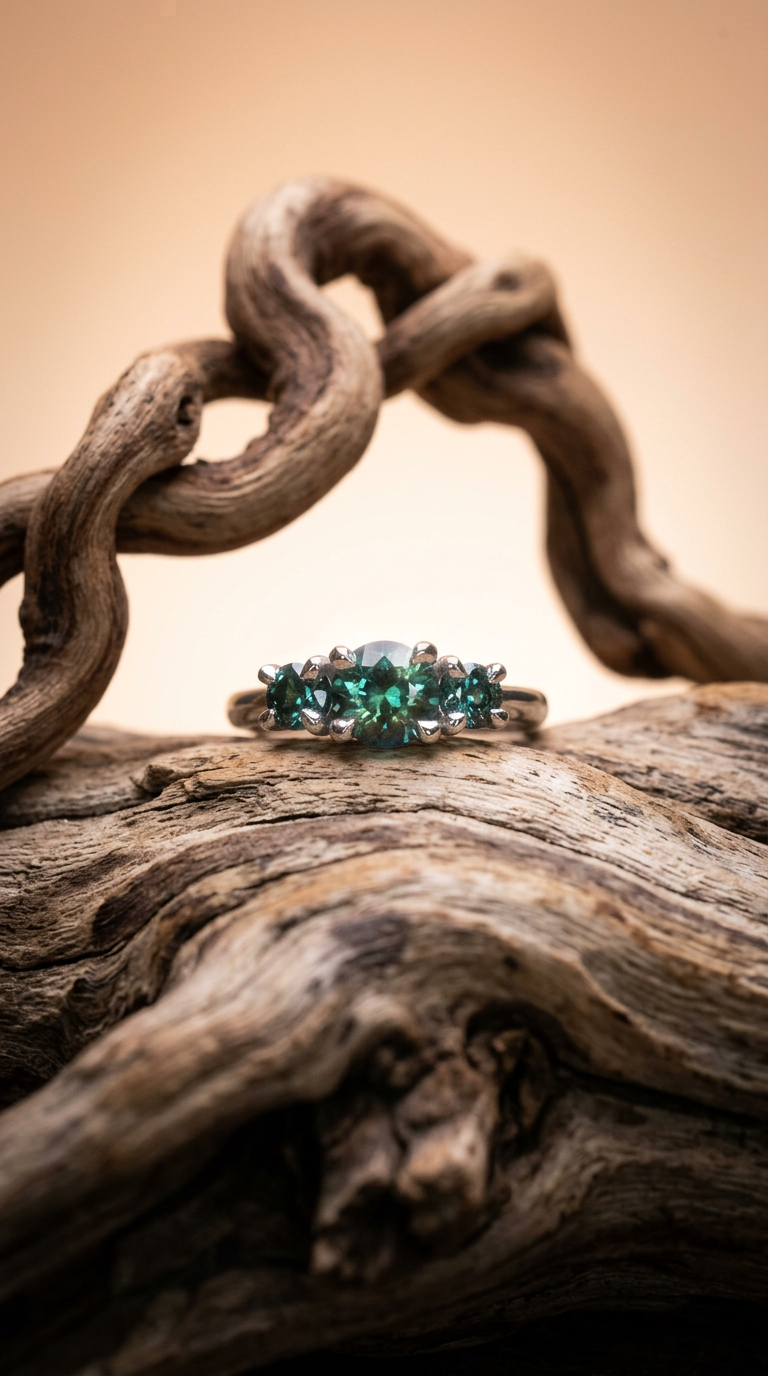 AI product shot of Melaleuca Sapphire Setting