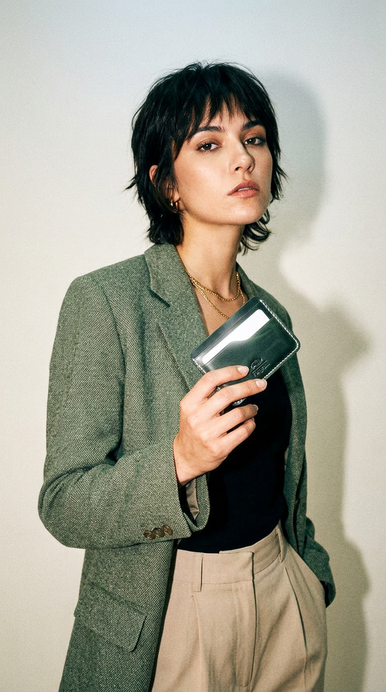 AI product shot of Classic Cardholder III, Olive