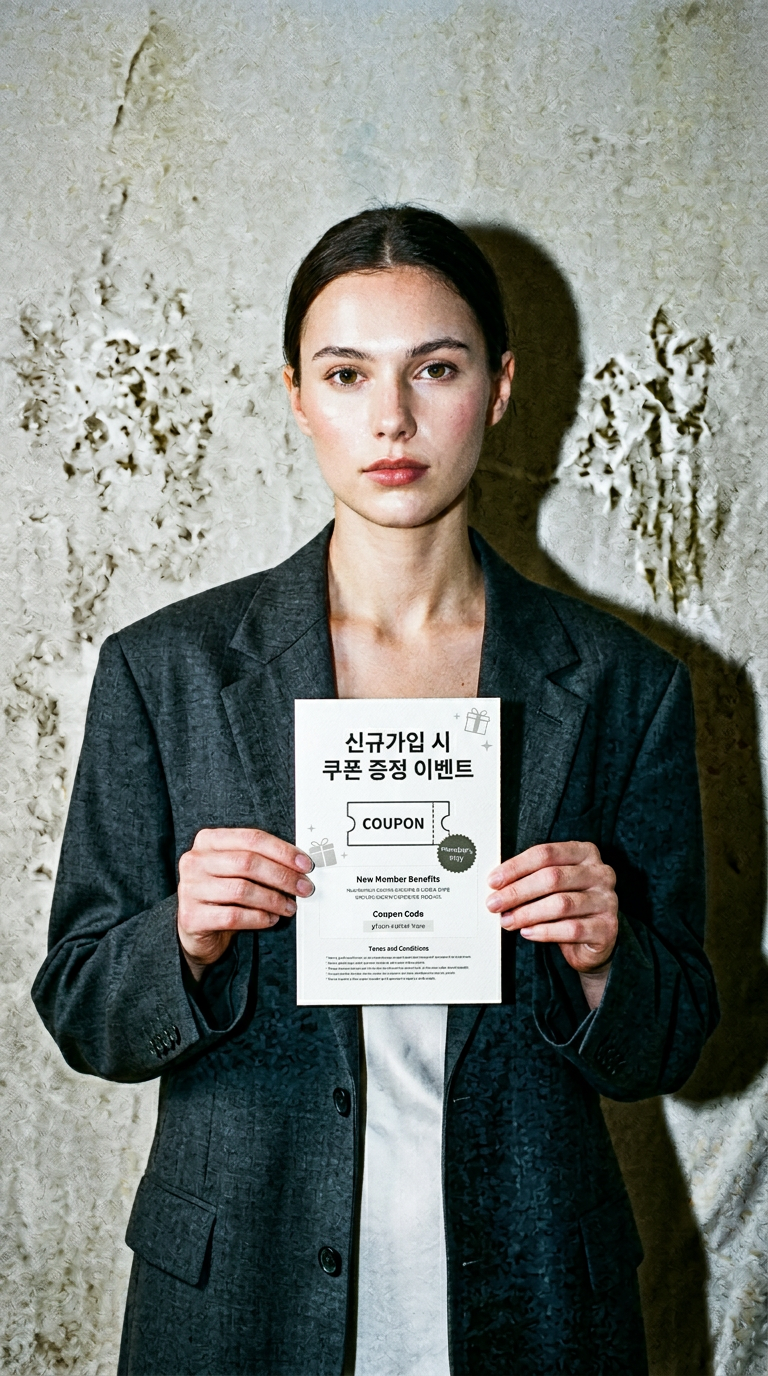 AI product shot of 신규가입 시 쿠폰 증정 이벤트