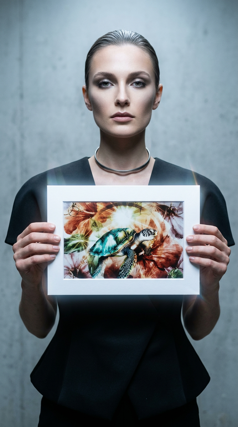 AI product shot of HONU IN HIBISCUS (Warm)