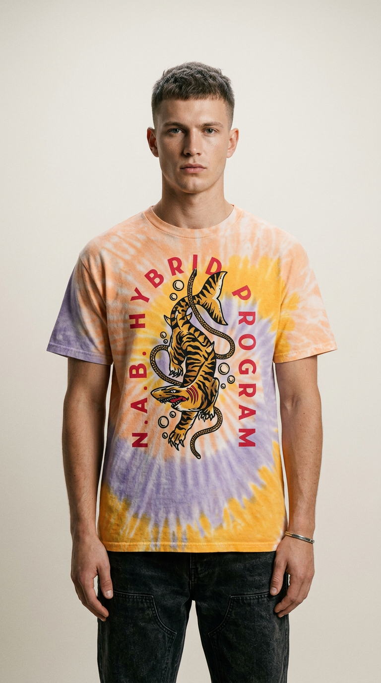 AI product shot of Tiger Shark Tee