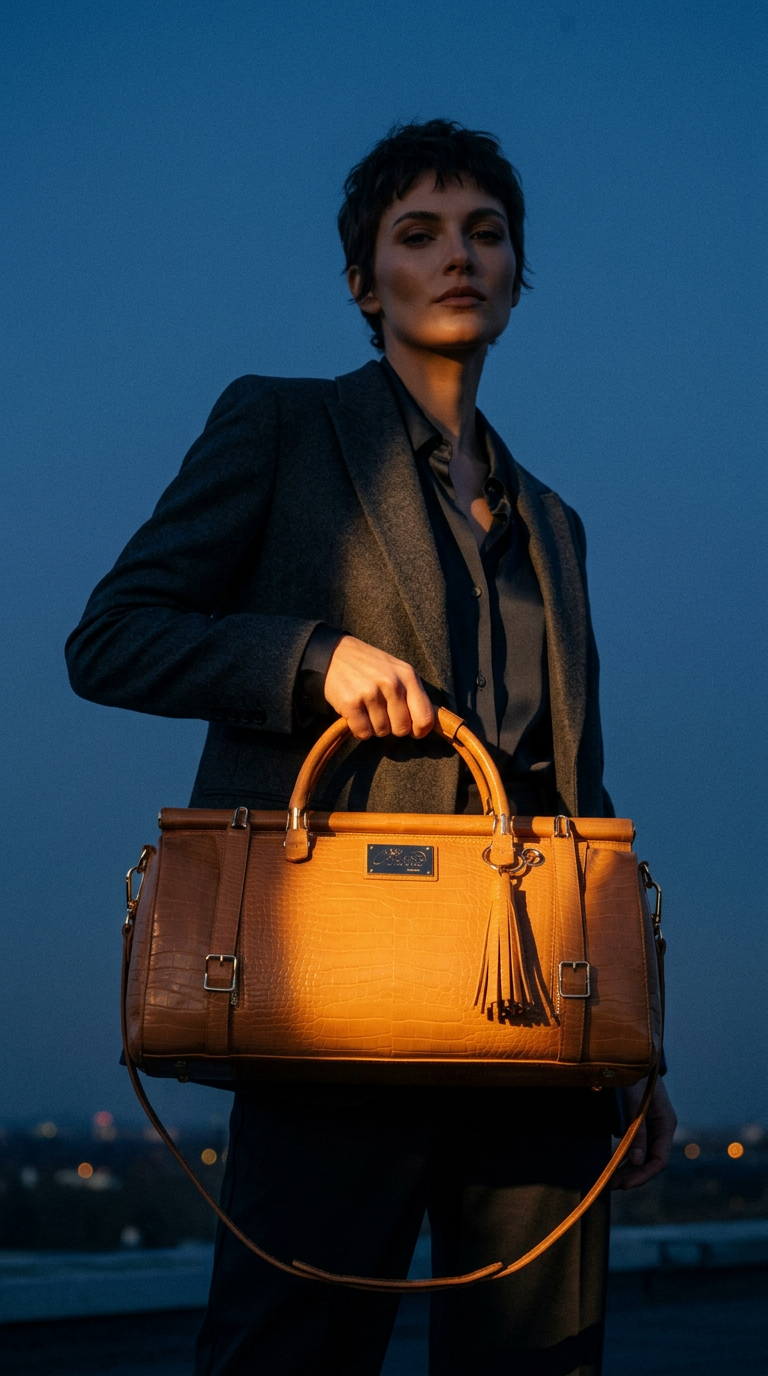 AI product shot of Camel Monroe Trunk