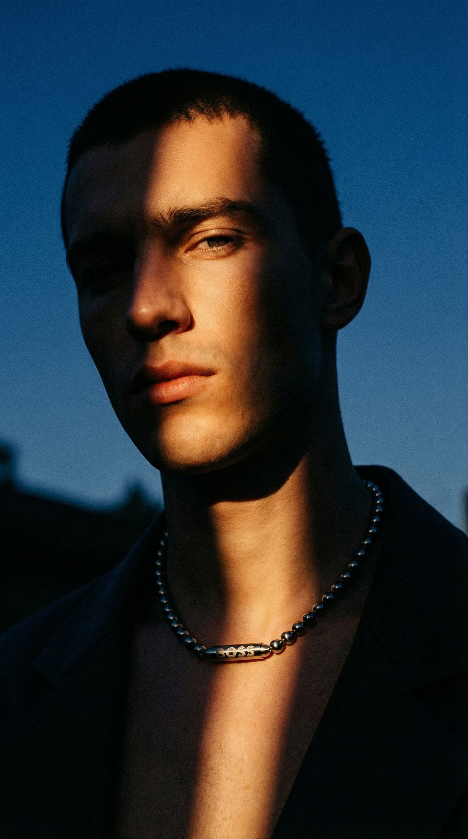 AI product shot of BOSS Mens Sphere Metal Necklace 1580656