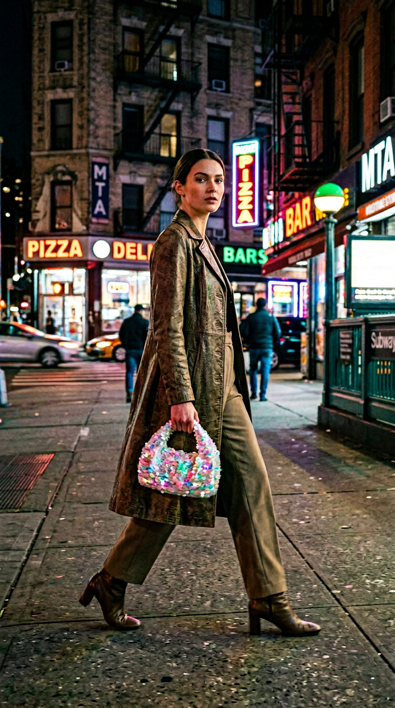 AI product shot of White Main Event Sequin Handbag
