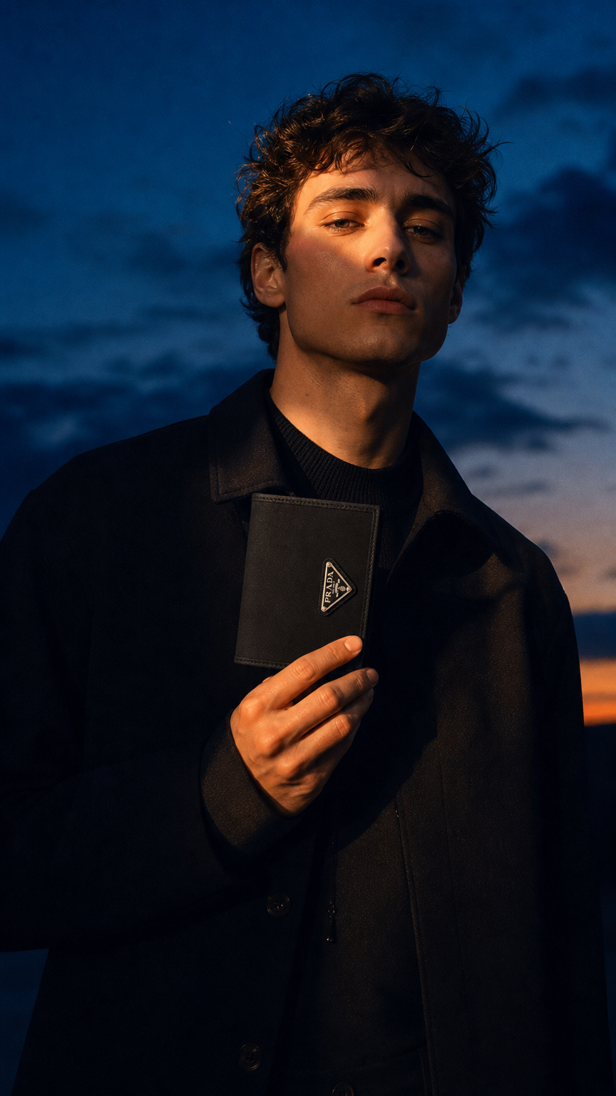 AI product shot of Black Nylon Wallet