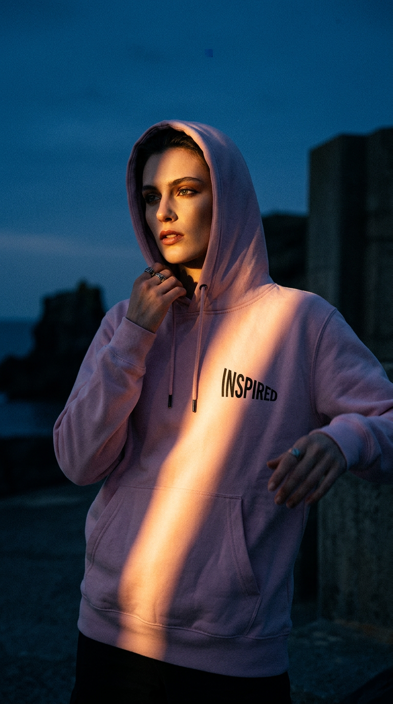 AI product shot of Pink WingBros Hoodie (Unisex)