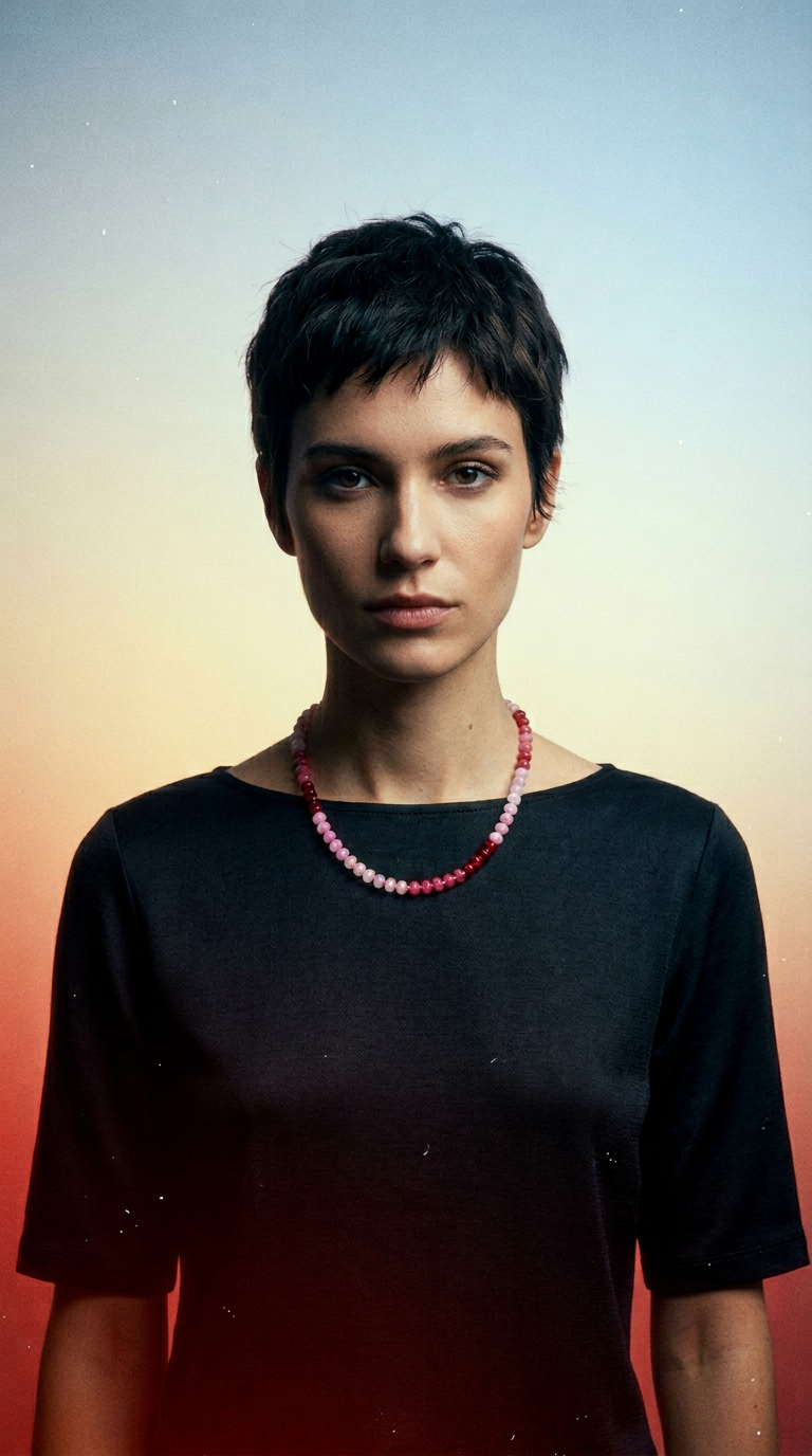 AI product shot of Clemence Pink Necklace