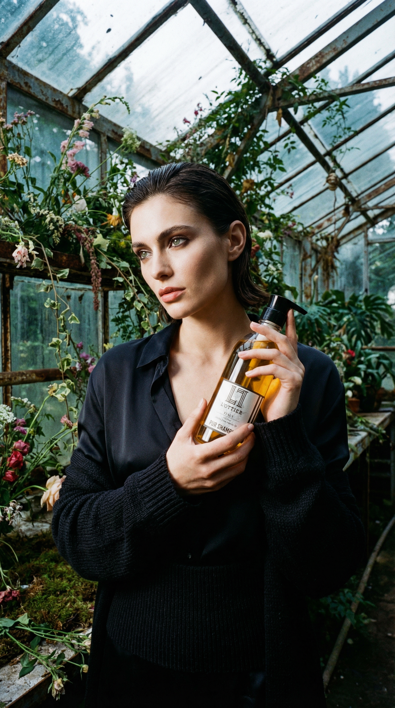 AI product shot of 로띠에르 퓨어 지성 샴푸 지루성두피염 청소년 정수리냄새 두피냄새 완화 500ml, 1개