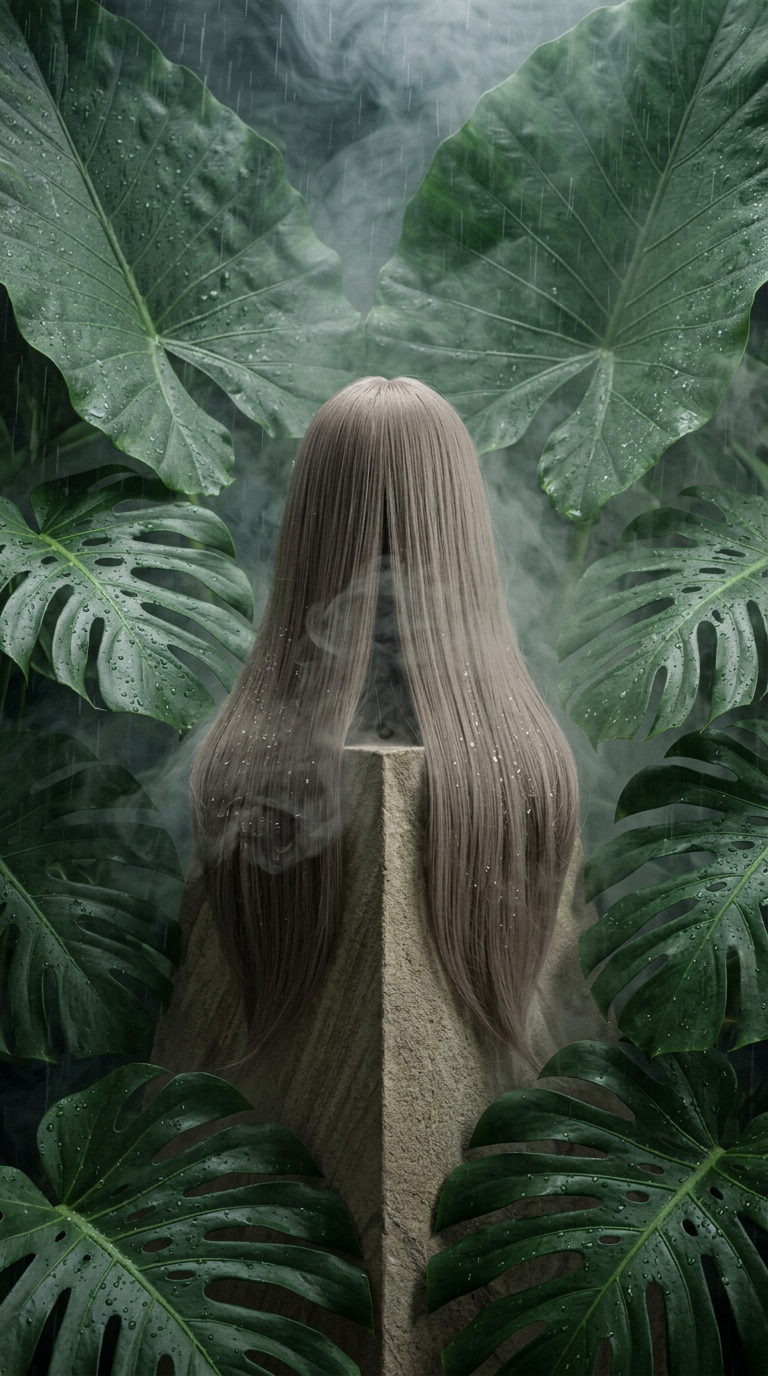 AI product shot of Håndsyet luksushår - hair extensions #Platin Blond / Platinum