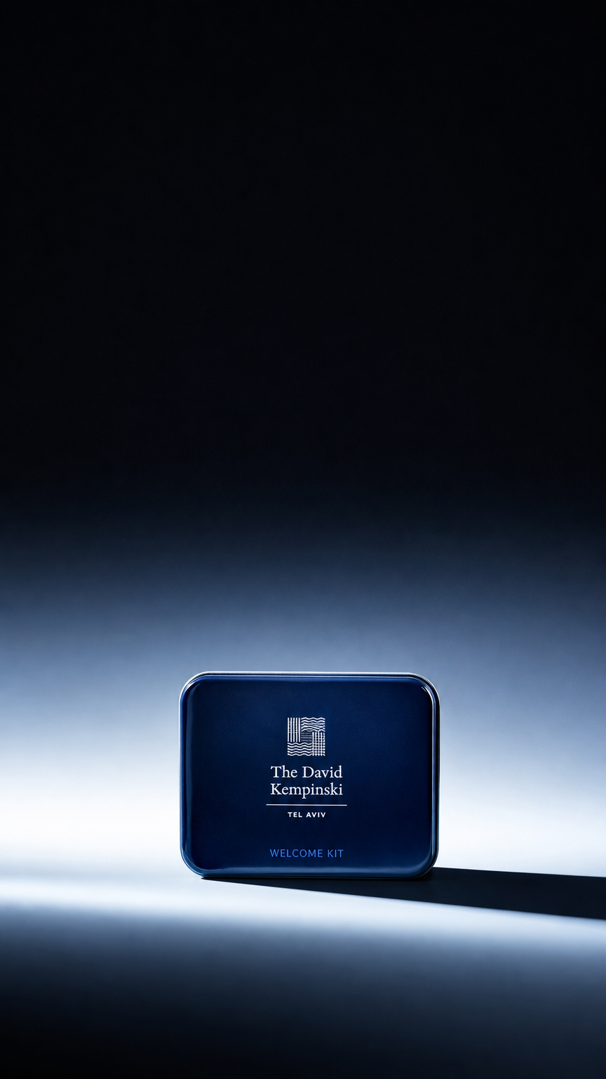 AI product shot of The David Kempinski Hotel Welcome Kit