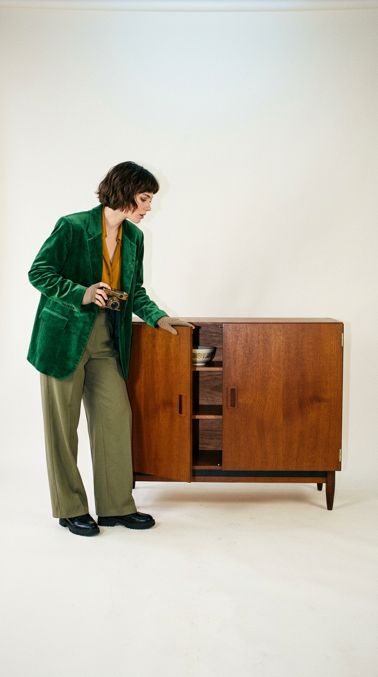 AI product shot of Kompaktes Teak Sideboard