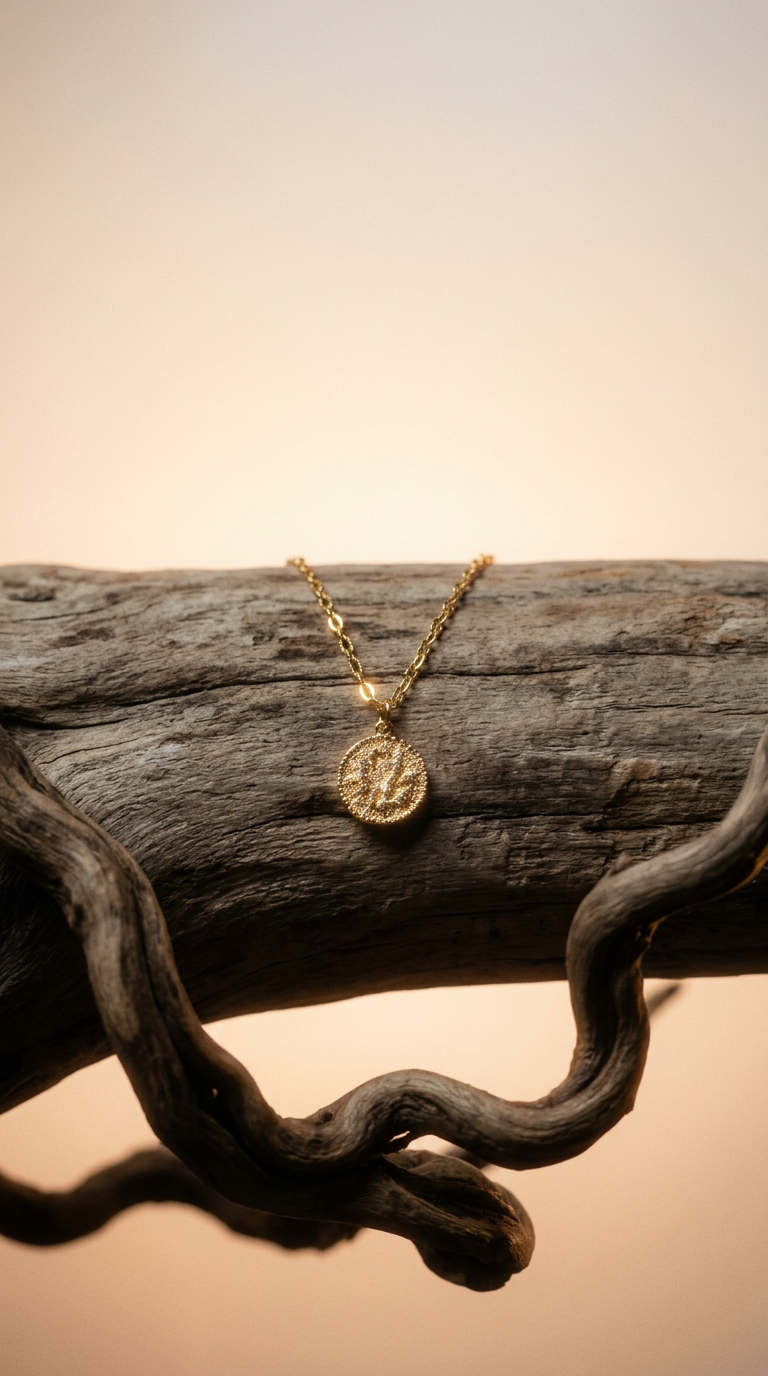 AI product shot of ZODIAC GOLD FILLED NECKLACES