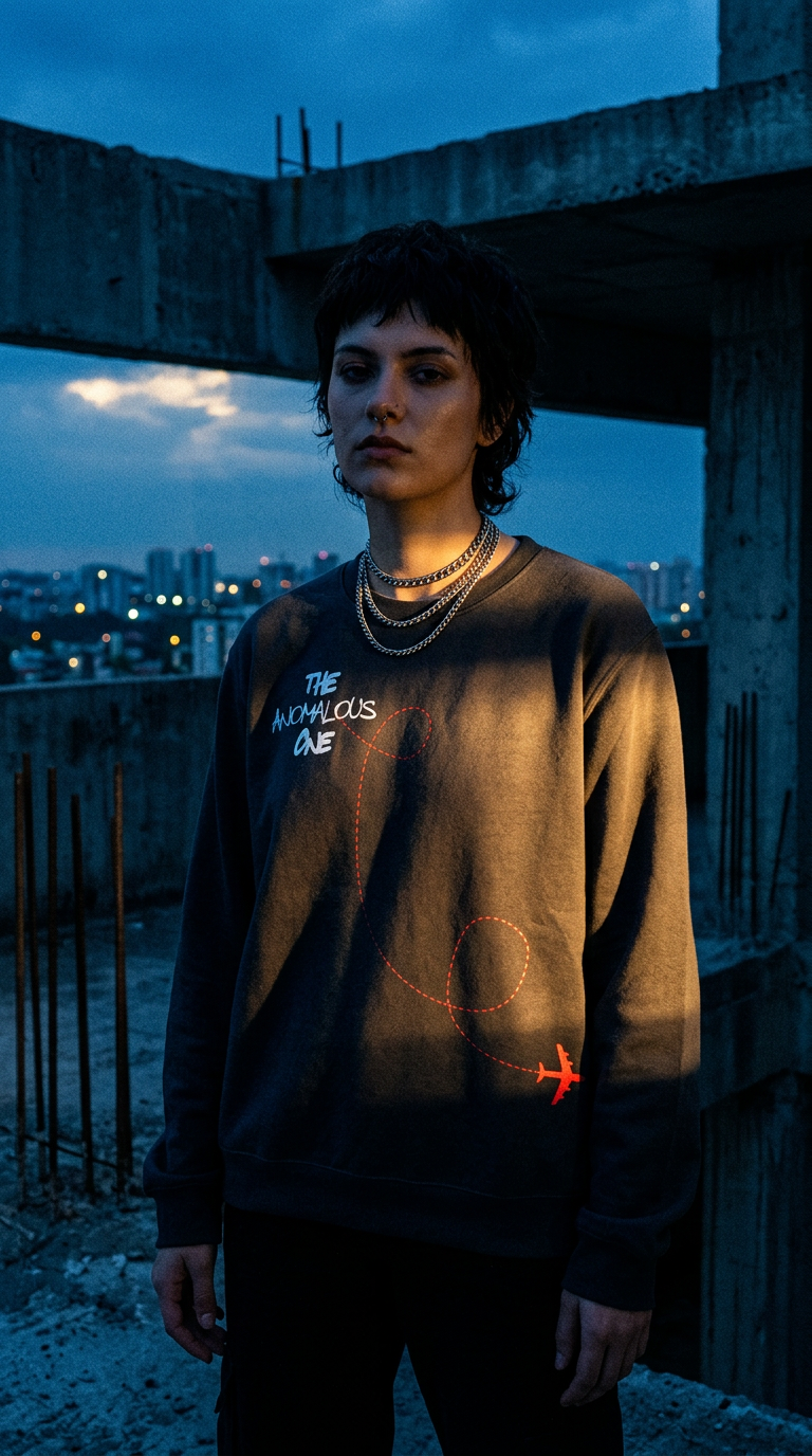 AI product shot of "X" Marks The Spot Crewneck - Black