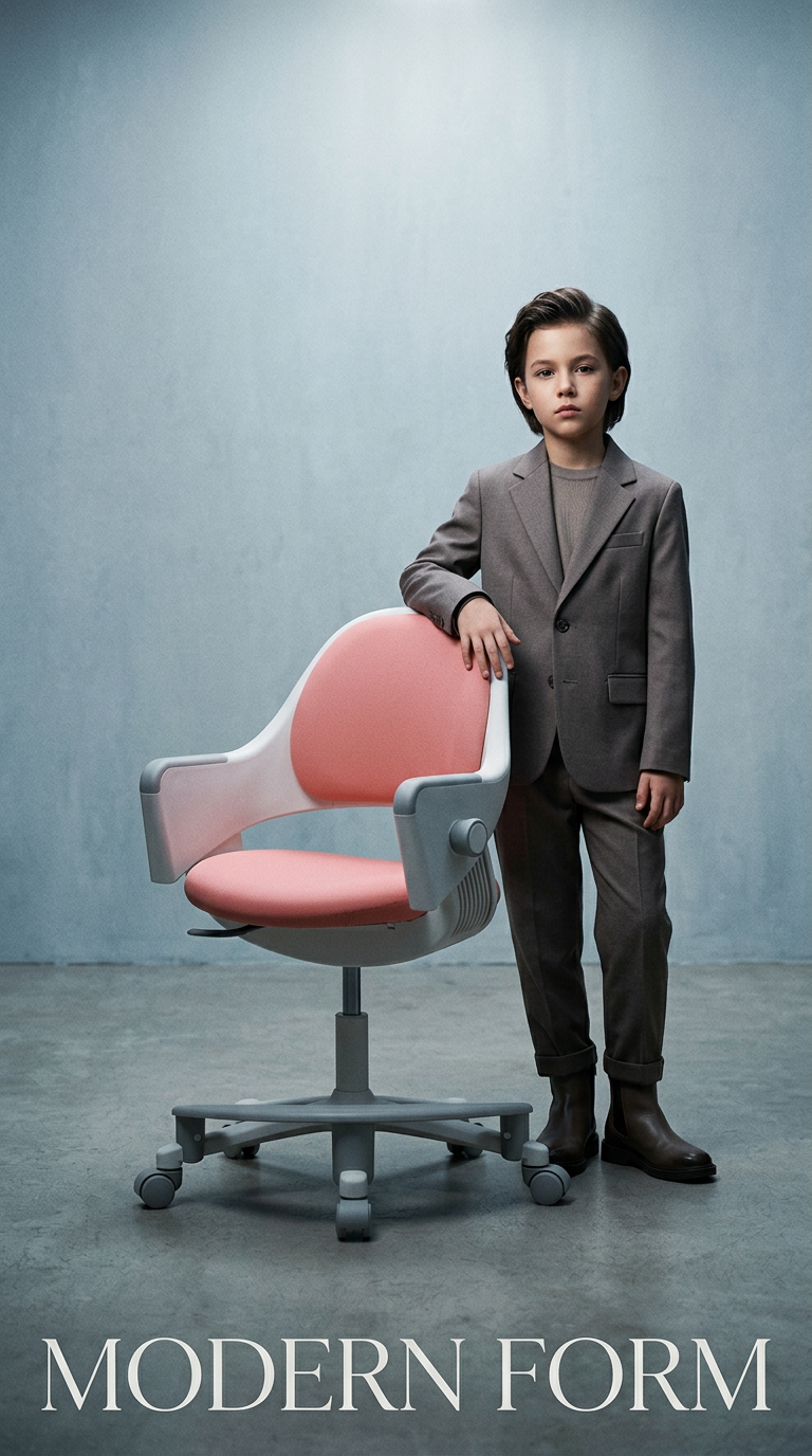 AI product shot of Ringo Ergonomic Kids Chair with Footrest