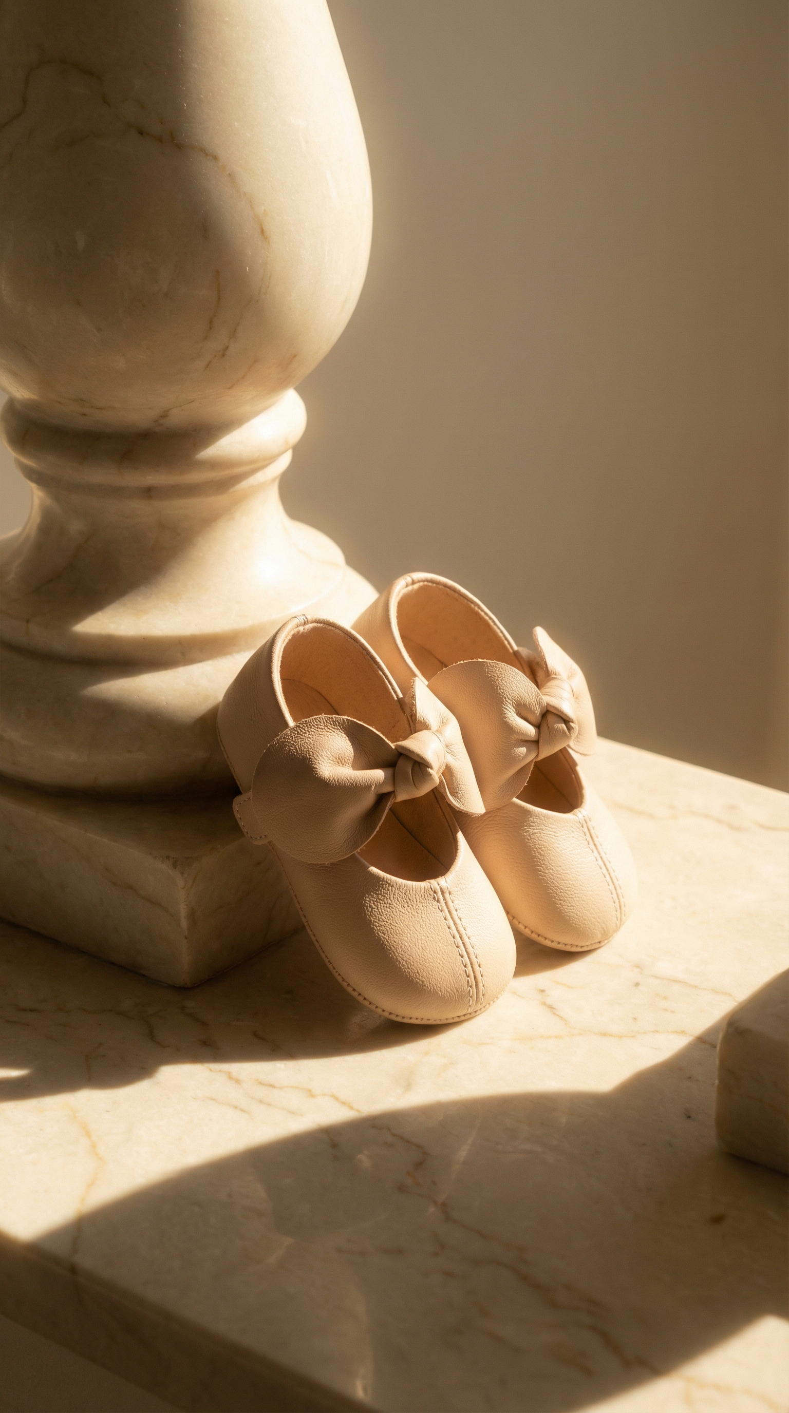 AI product shot of LEATHER BOW BALLET FLATS