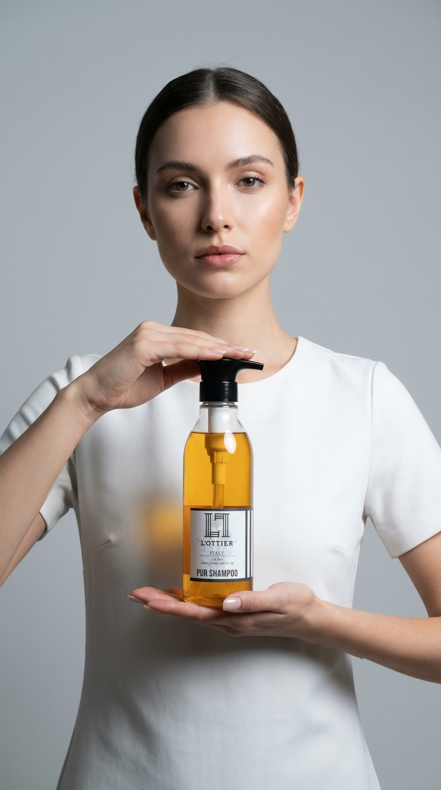 AI product shot of 로띠에르 지성 샴푸 퓨어 지루성 두피염 사춘기 정수리냄새 설페이트없는 500ml, 1개