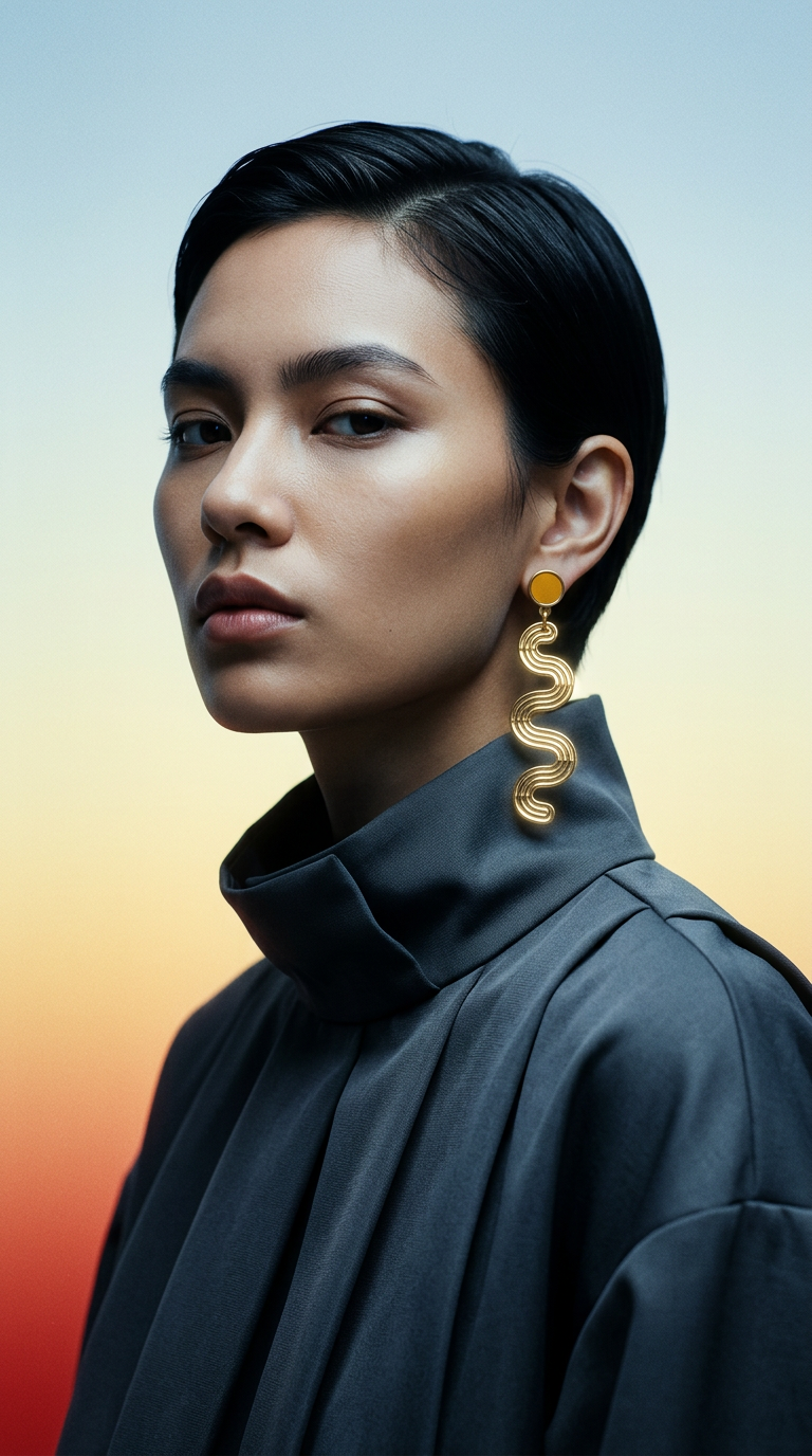 AI product shot of Squiggle Earrings in Your Choice of Colors