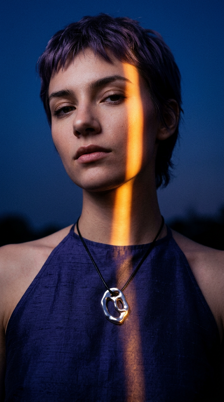 AI product shot of Aperture Collection Solid Sterling Silver Pendant