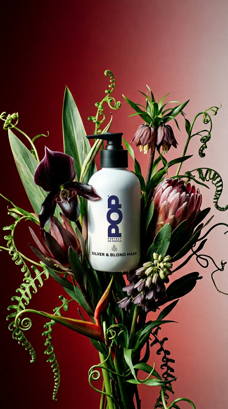 AI product shot of POP Silver & Blond Mask 200ml